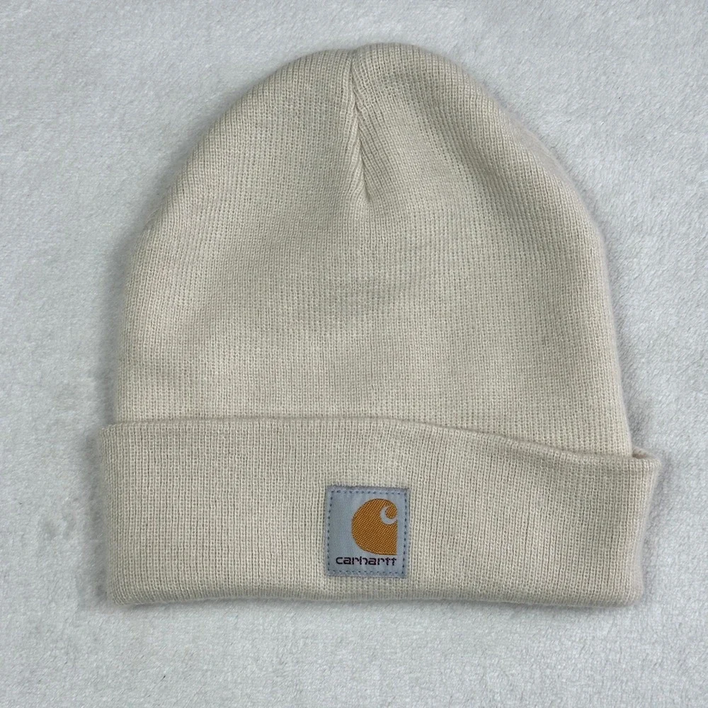 Carhartt‎ Kids Youth Watch Hat Beanie Cream Off-White Rib Knit AH8994 One Size